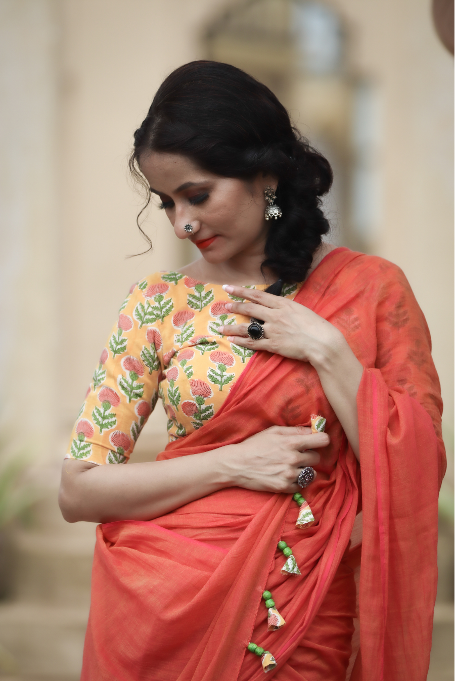 Mangal Bela Saree Soft Pink Embroidered Pallu Saree Paired With Fully  Embellished Blouse.