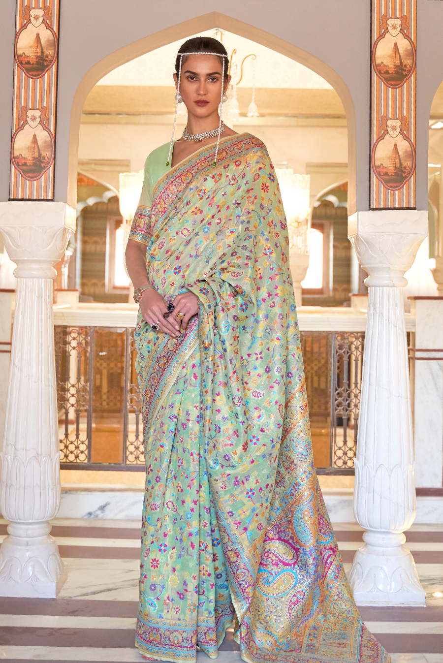 Kashmiri Woven Cotton Silk Saree – Shop@DVIJA